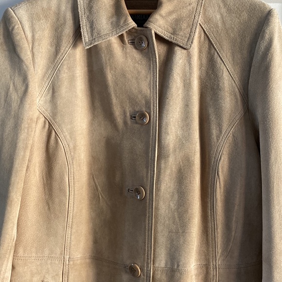 Bernardo suede leather jacket tan size M. - Picture 3 of 6